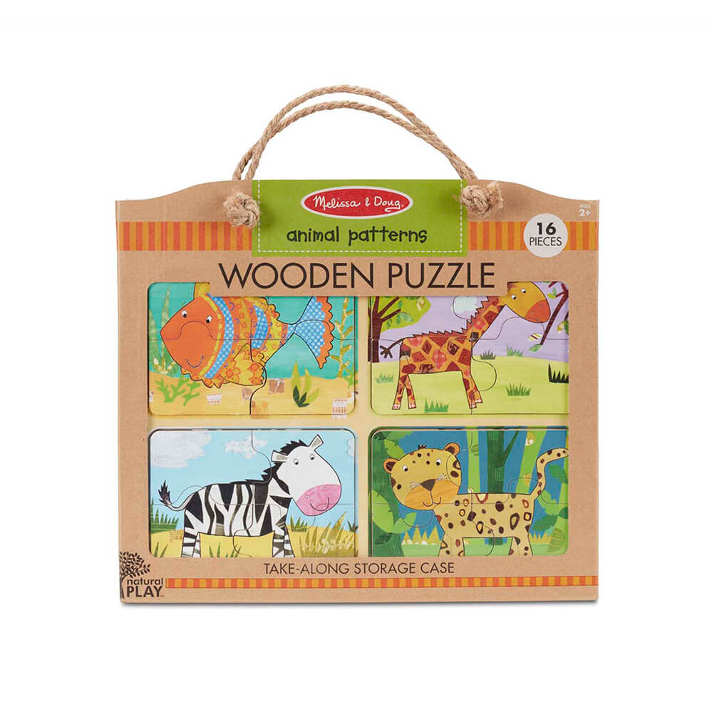 Melissa and Doug Animal Patterns Natural Play Wooden Puzzle