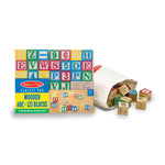Melissa and Doug Wooden ABC & 123 Blocks with Bag