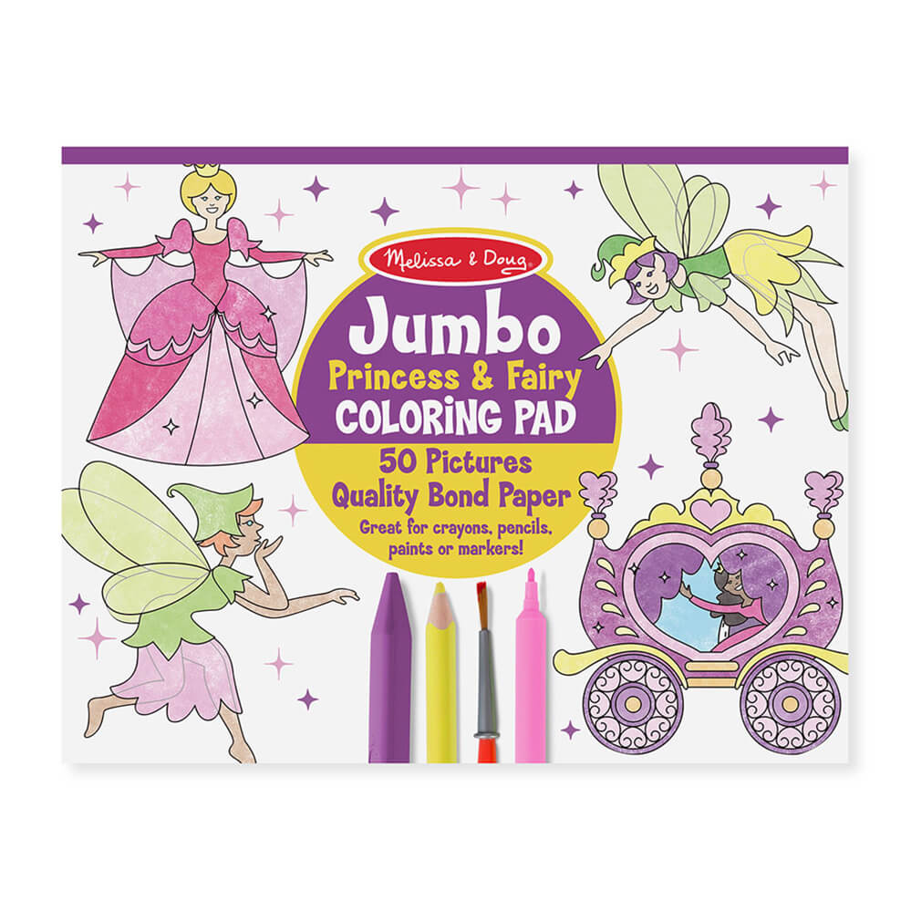 Melissa and Doug Princess & Fairy Jumbo Colouring in Pad